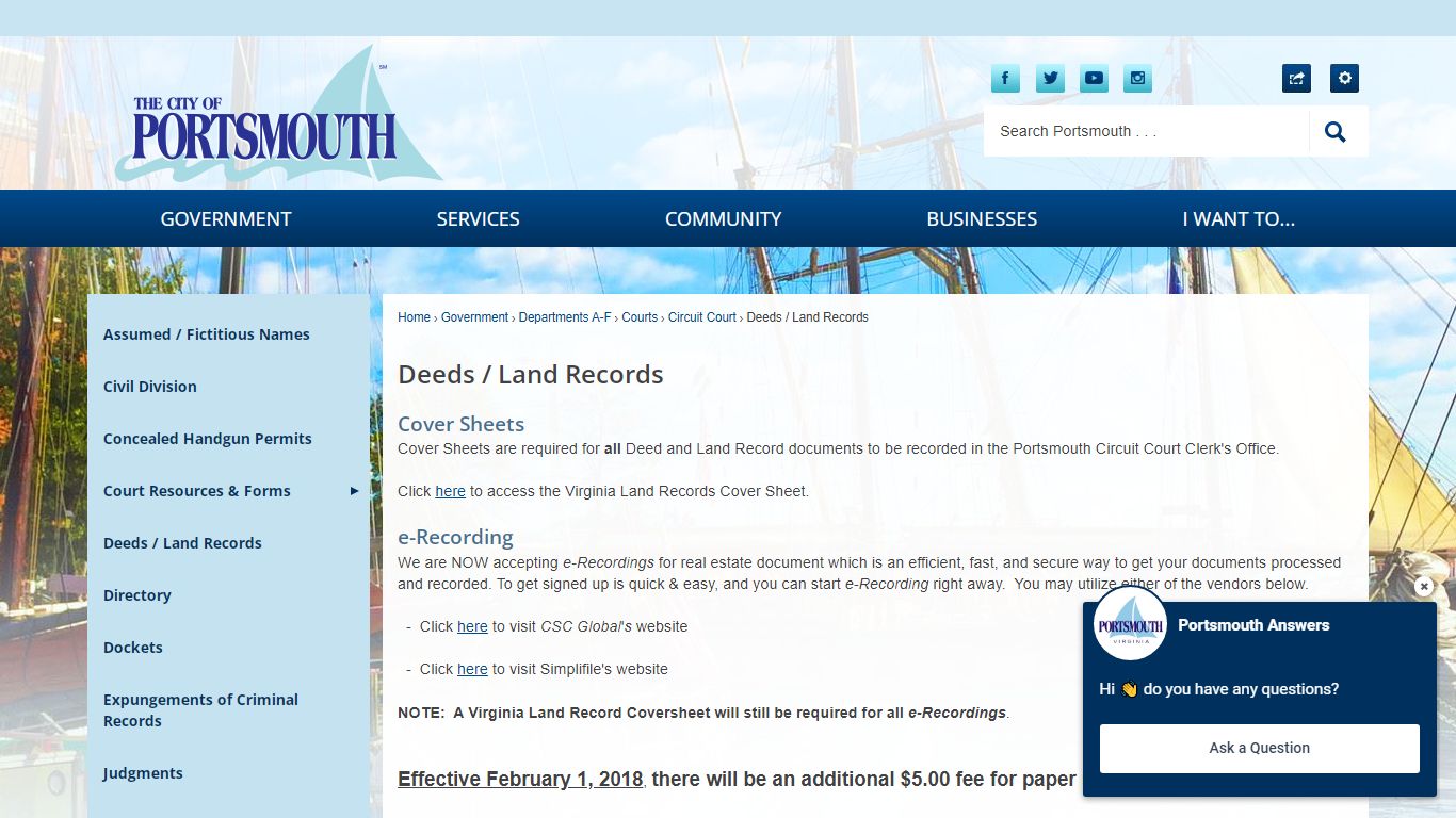 Deeds / Land Records | Portsmouth, VA